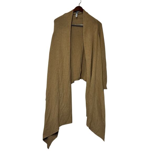 Ann Taylor Women's Large Cashmere Blend Wrap Cardigan Sweater Brown Open Front - Picture 1 of 6